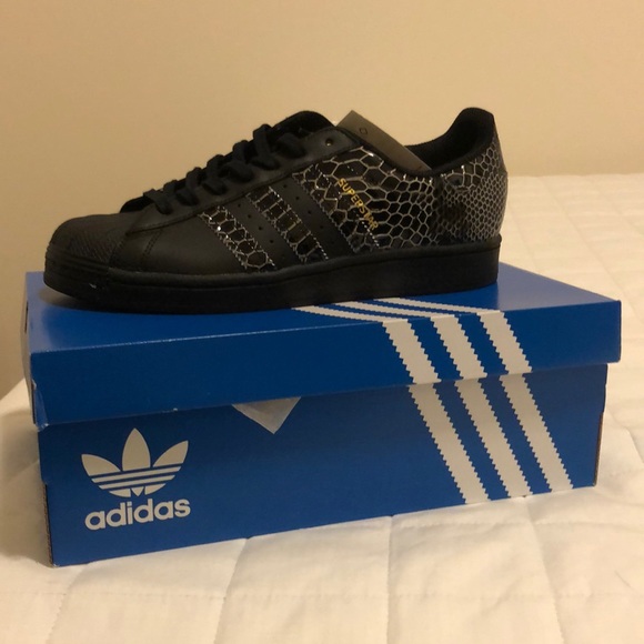 adidas | Shoes | Adidas Superstar Black Crocodile Size 9 | Poshmark